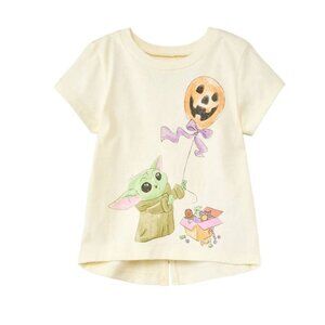 Disney’s Star Wars Toddler Girls Baby Yoda Halloween T-shirt Top White 4T